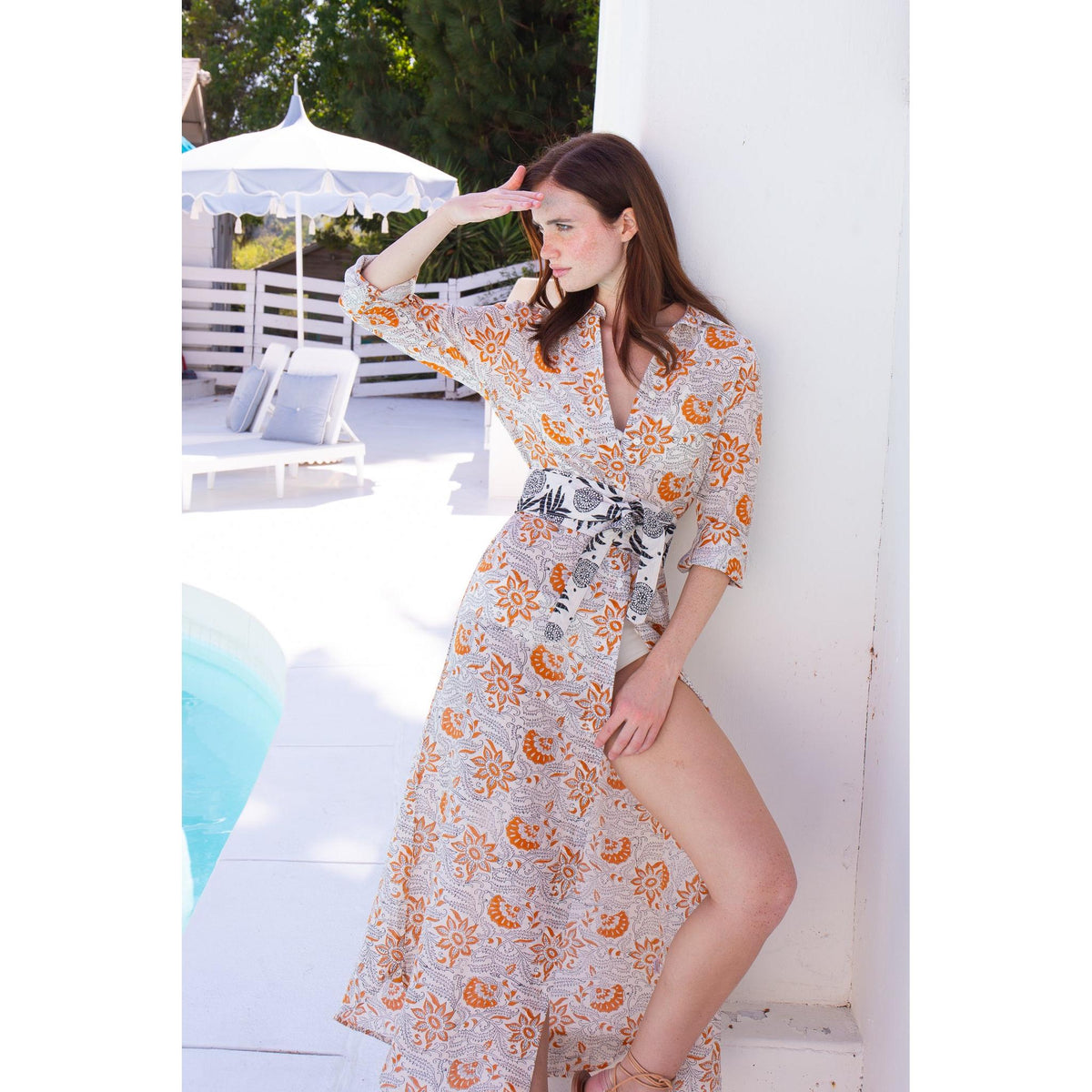 alicia bell maxi dress Oversized Shirt detachable sleeves Print:Affogato blocked detailing Shop Tulle Elegant Floor