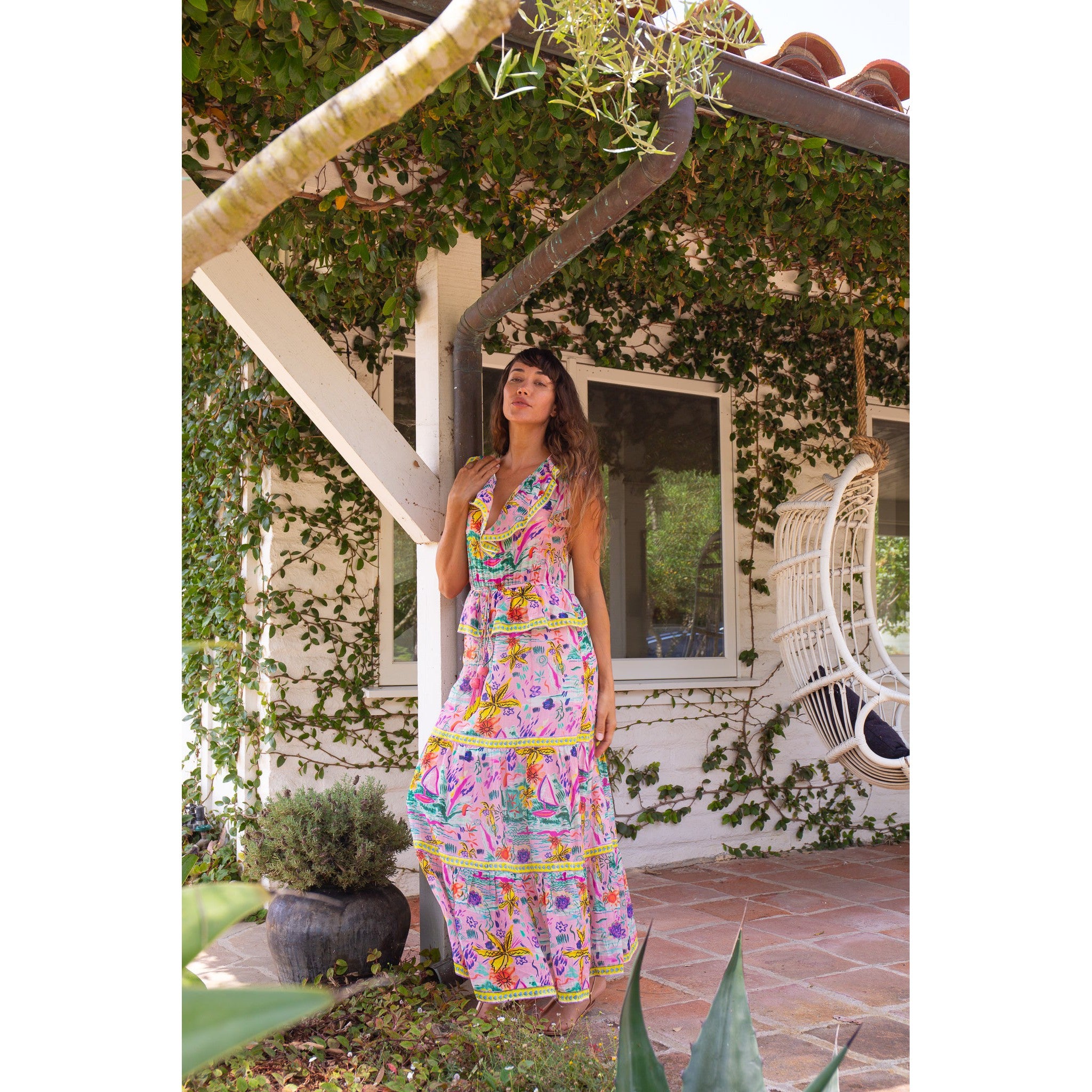 住まい/暮らし/子育て Floral Sexy Long Gown KOH KOH Petite Womens Long Cap Short Sleeve Floral Print