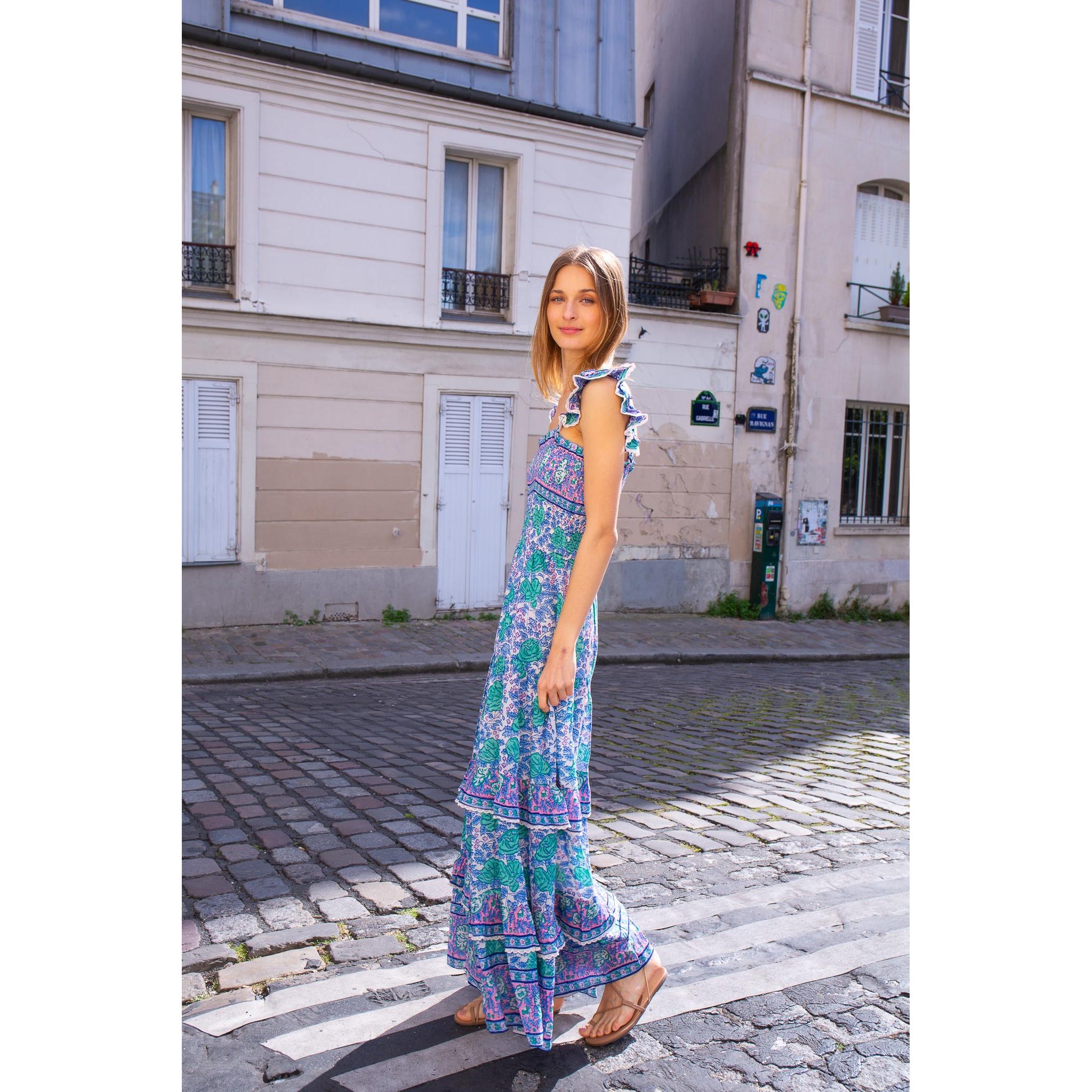 bell christine maxi dress Christine Maxi Dress- Navy Print