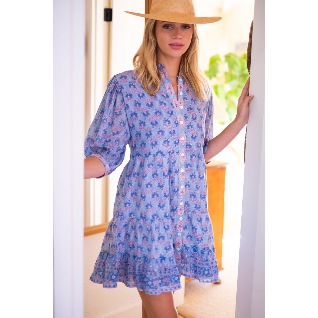 Caitlyn Mini Dress - Blue – Babyboo Fashion