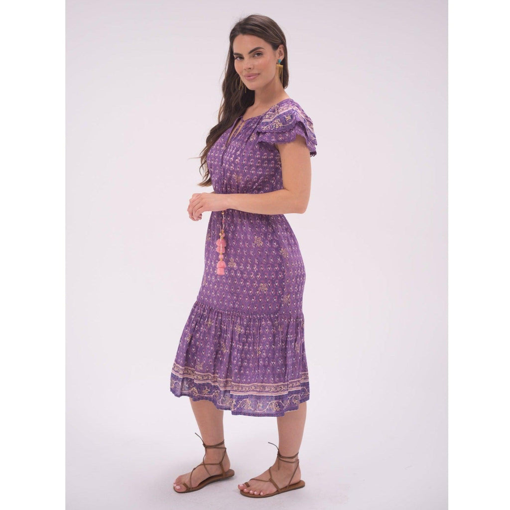 Purple Eva Midi Dress