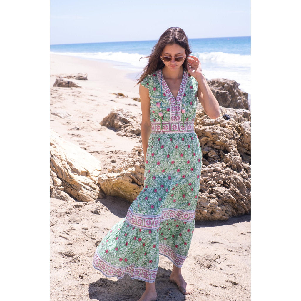 cotton annabel maxi dress Cotton Annabel Maxi Dress In Blue Thistle by At Last