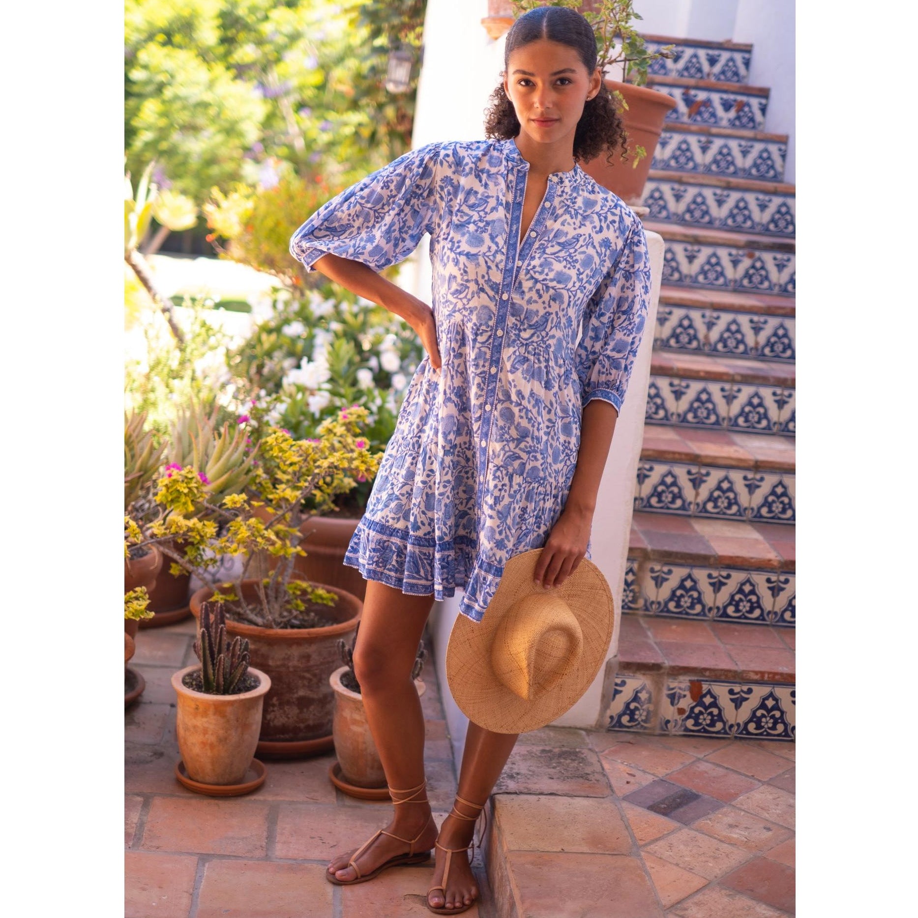 mini dress cotton Scoop Womens and Women's Plus Cotton Smocked Mini Dress with Puff Sleeves,  Sizes XS-4X