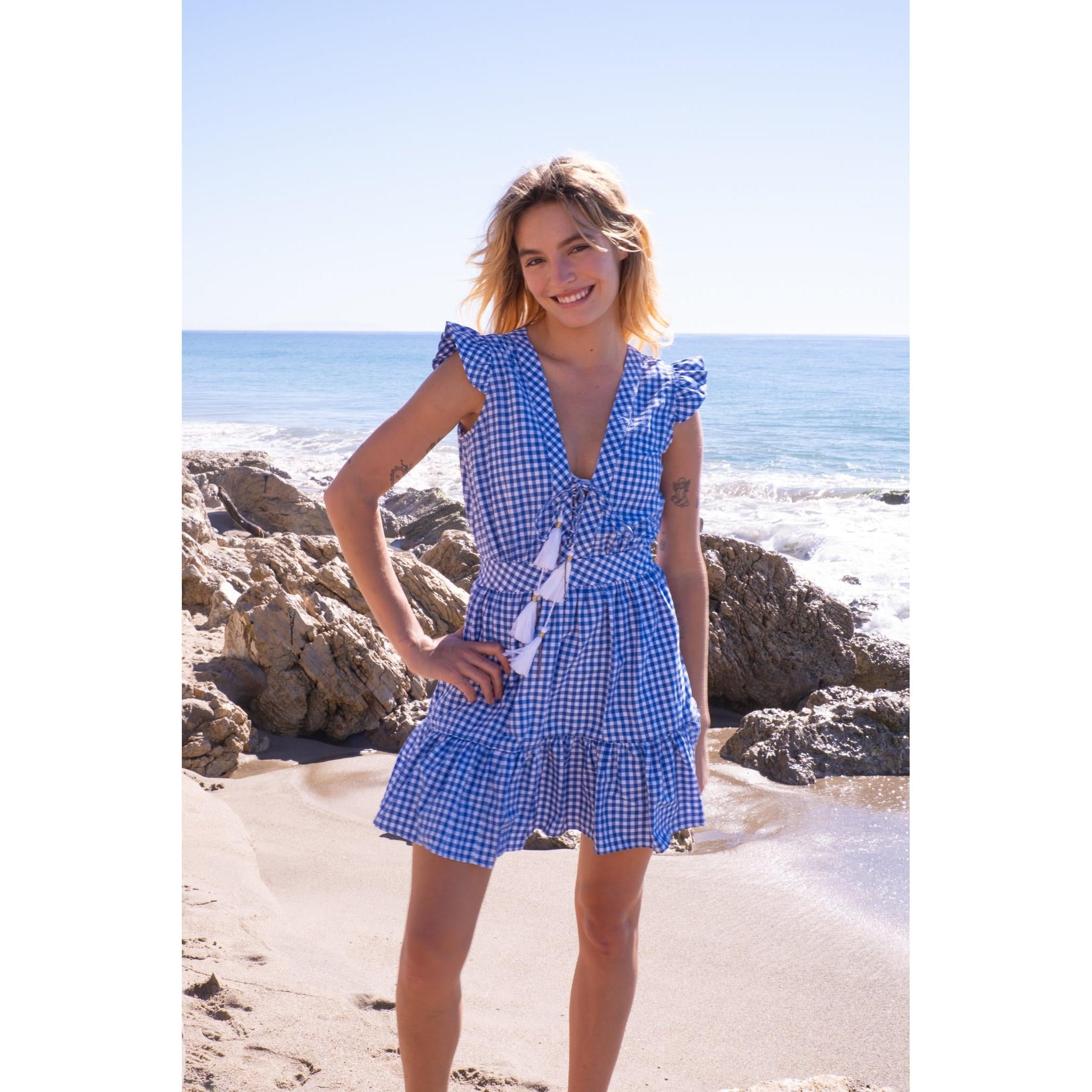 bluebell gingham mini dress Bluebell Gingham Midi Dress  Blue