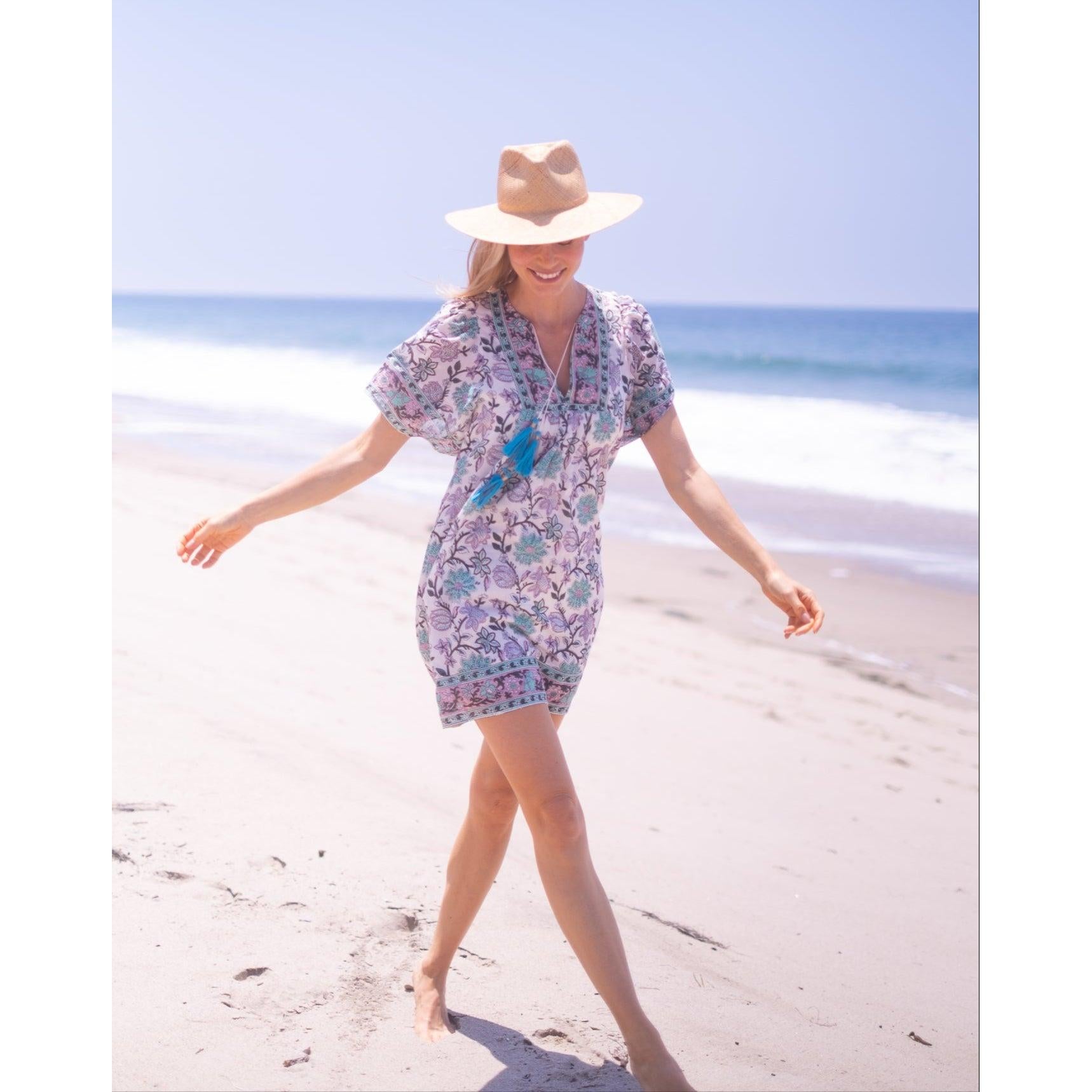 Blue Pink Printed Clara Mini Dress | Bell by Alicia Bell