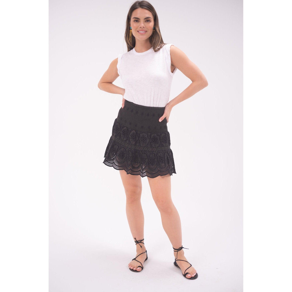 Black Mandy Lace Mini Skirt