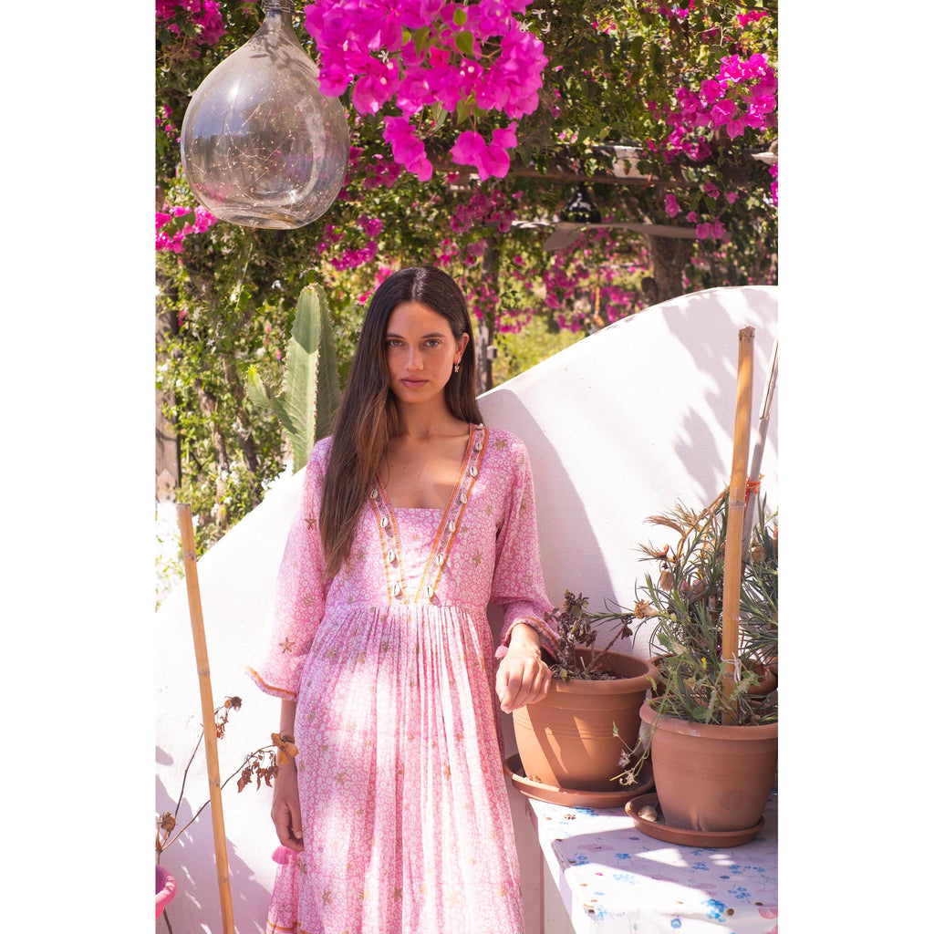 Violet Cotton Midi Dress
