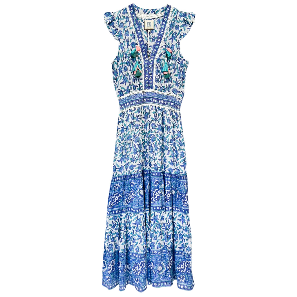 bell annabelle maxi dress Annabelle Maxi Dress Green Pink Bird Print 3