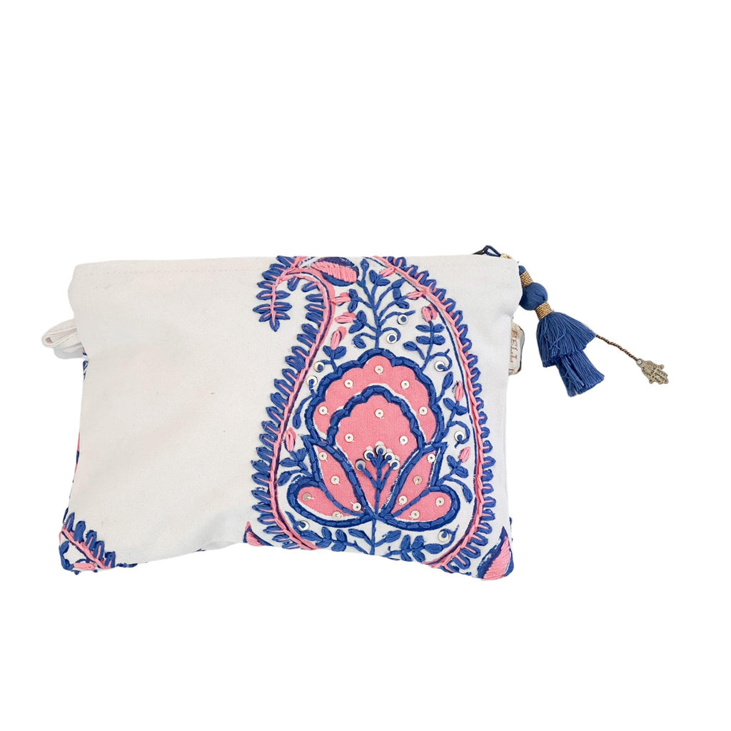 Paisley Small Zipper Pouch With Embroidery