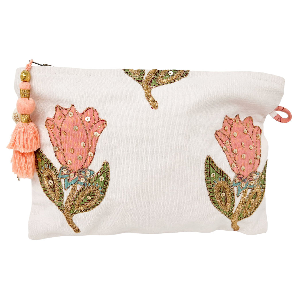 Small Zipper Pouch With Embroidery