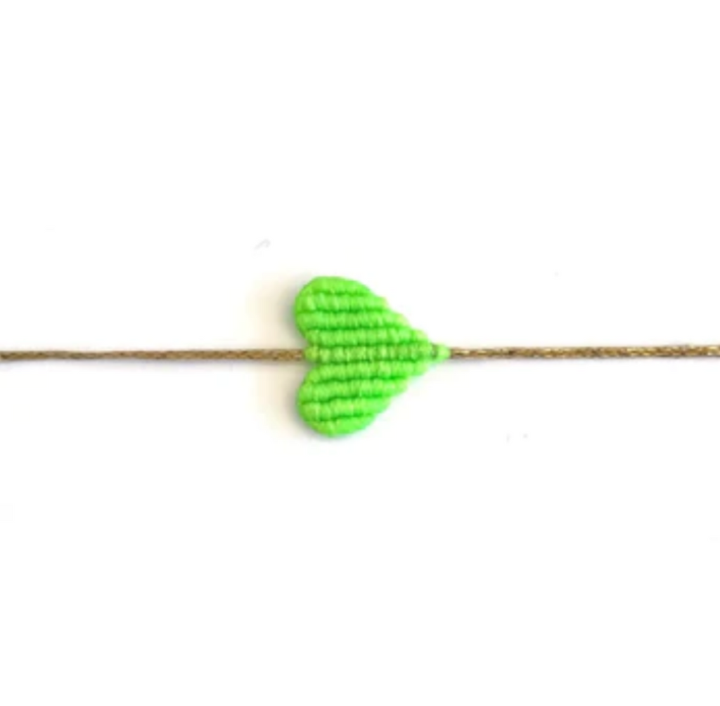 Small Bright Green Heart Bracelet