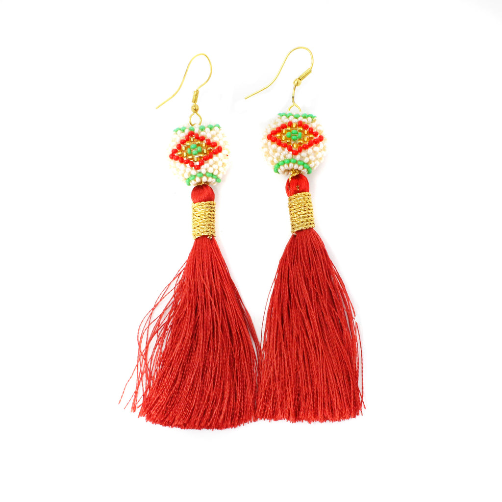 Red Silk Kai Earrings